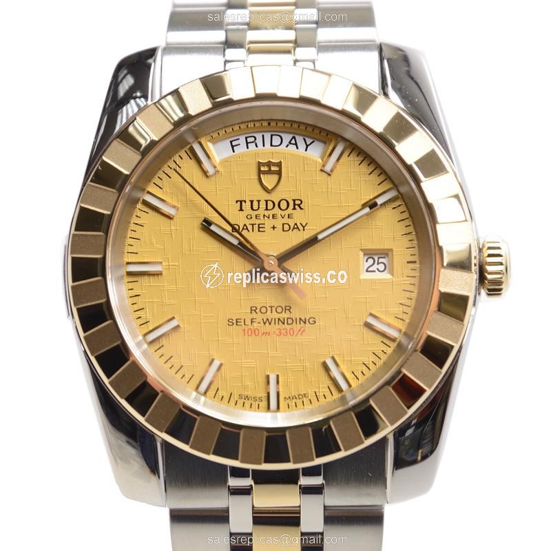 Tudor Classic 23013-62113-CHCL - Automatic - Gold-Steel Case - Silver Dial - Steel Band
